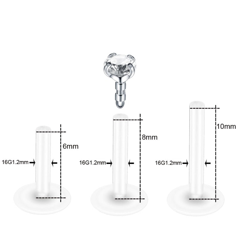 Lyra Cristal - piercing labret bioflex bijoux zircon