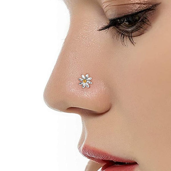 bijoux piercing nez fleur jaune