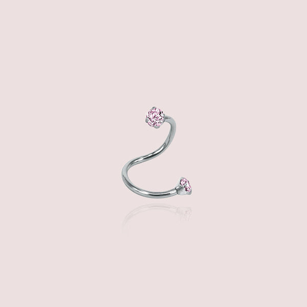 Torsada Rhodon - piercing arcade argent gemme ondulé