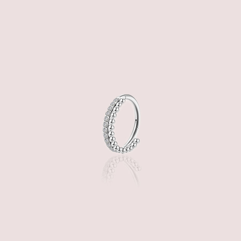 CASSIECA 5 Pièces Anneaux Nez Piercing Acier Chirurgical - Double Cerceau Zircone 18G, Septum Clicker 8mm 10mm