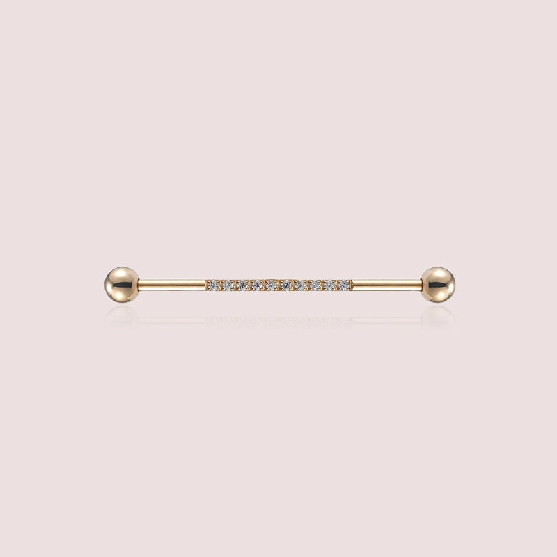 Barbell Industriel Pour Piercing Oreille - 14G Acier Inoxydable 316L - 38 Mm Avec Décor étoile/cœur - Pour Cartilage Et Piercing Industriel