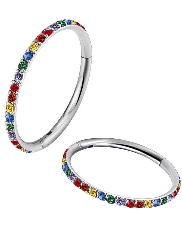 Aira Multicolore - piercing cartilage oreille anneau -