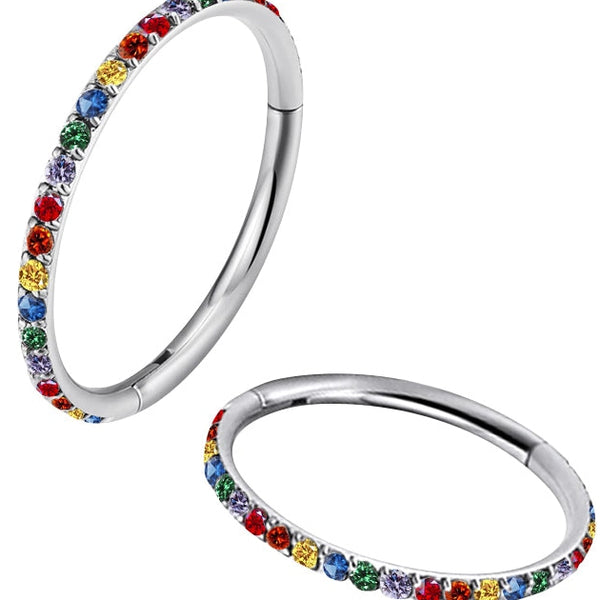 Aira Multicolore - piercing cartilage oreille anneau -