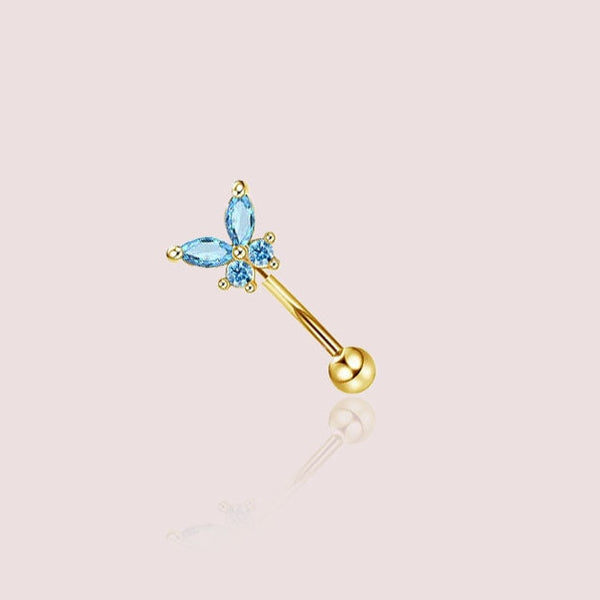 piercing hélix bleu