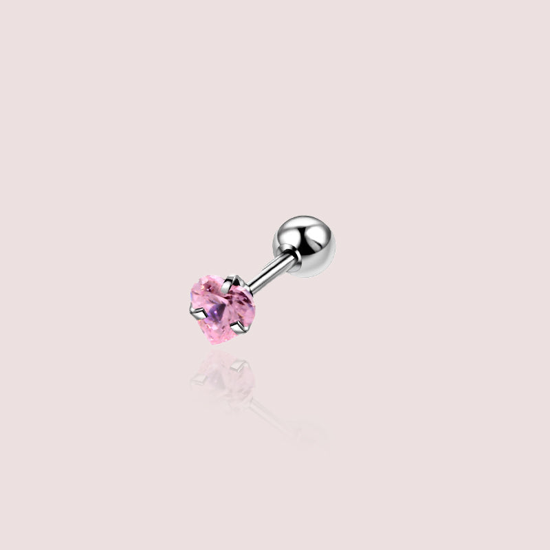 Lovea Rhodon - piercing d'oreille cœur rose