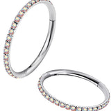 Aira Cristal - piercing titane anneau rook - Piercing