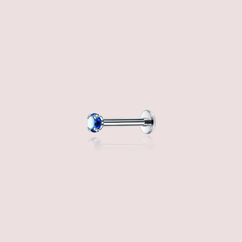 Orla Saphir - piercing médusa femme strass bleu