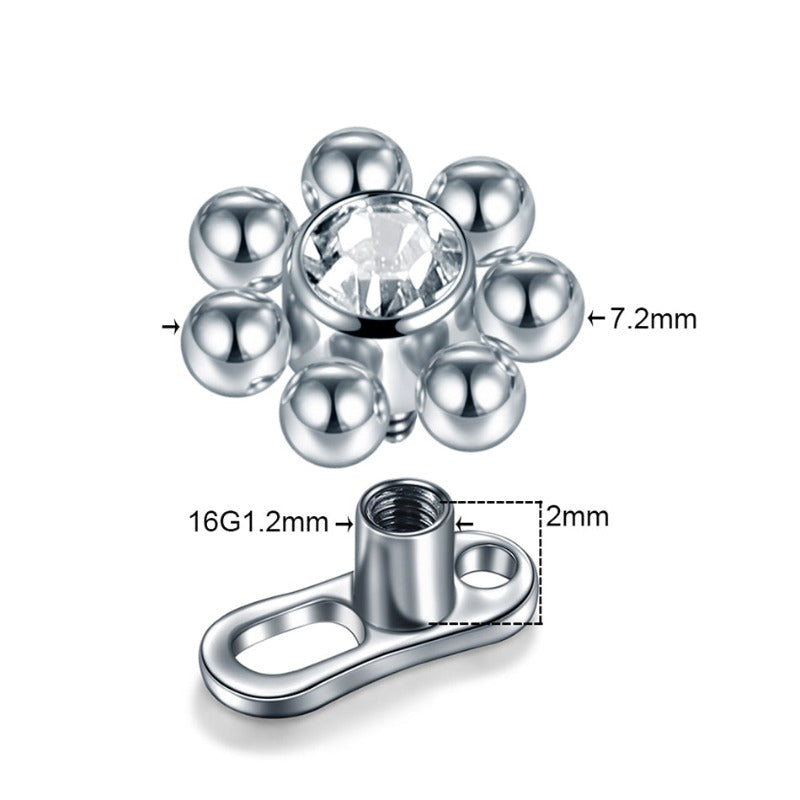 Utopia Cristal - piercing microdermal zircon transparent
