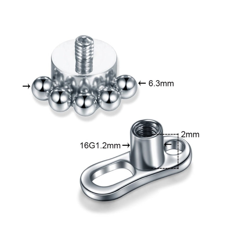 Unitya Rubis - microdermal piercing base acier