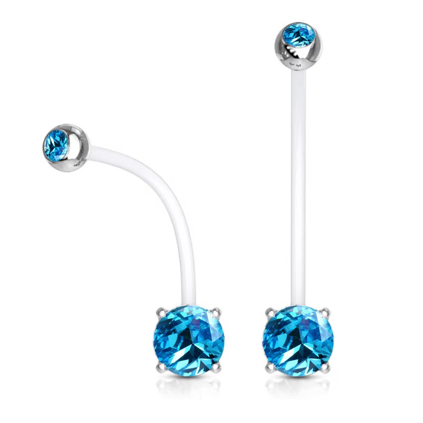 Gravida Saphir - piercing spécial grossesse bleu
