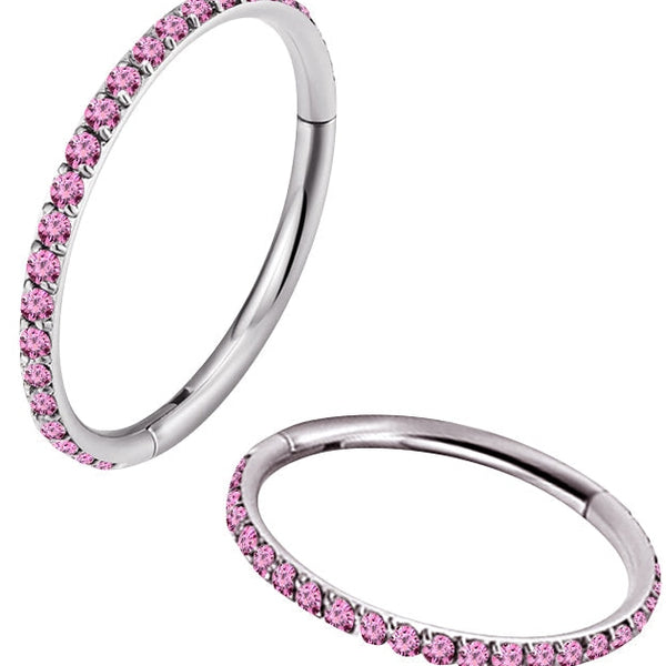 anneau fin pour rook piercing roses zircon