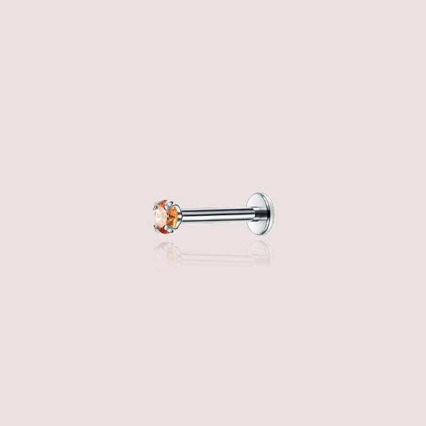 Orla Cornaline - piercing oreille zircon ambre