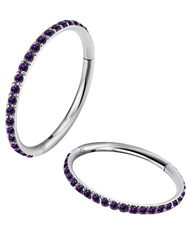 piercing arcade femme diamant violet