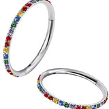 Aira Multicolore - piercing nombril anneau argent - Piercing