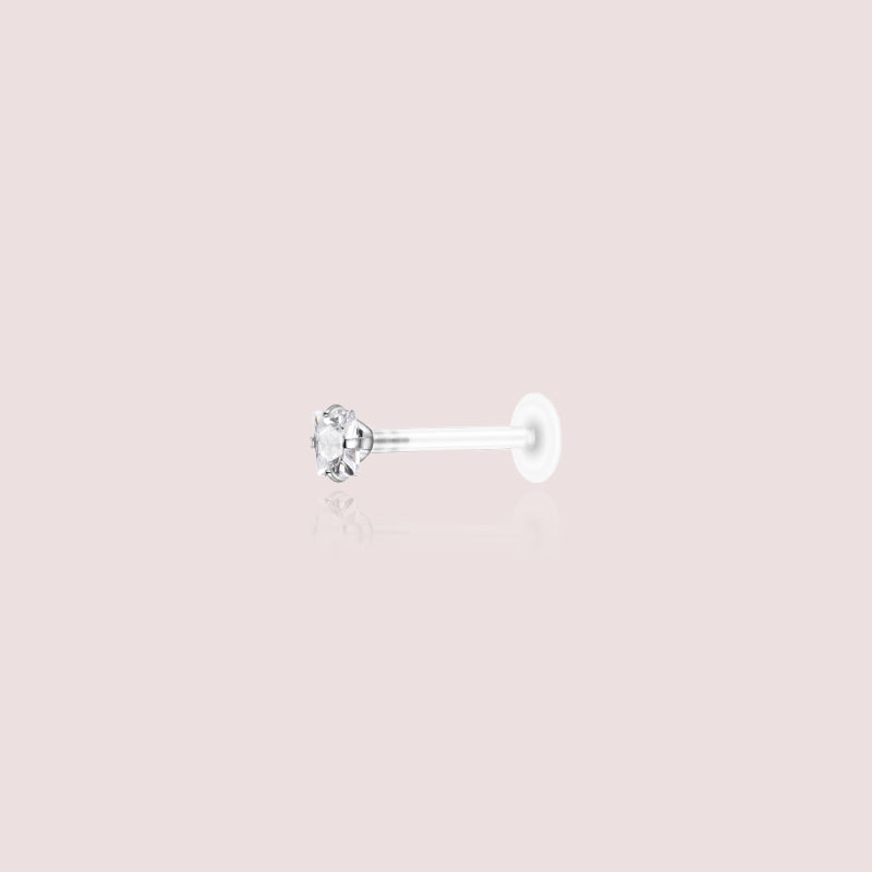 Nadia Cristal - piercing lobe pierre strass transparente