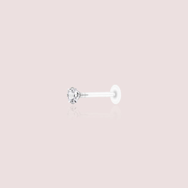 Nadia Cristal - piercing oreille silicone pierre carrée