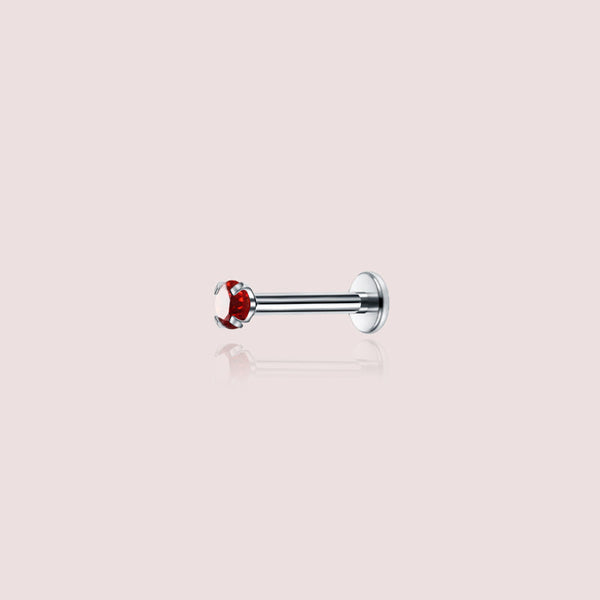 Orla Rubis - piercing hélix argent strass rouge